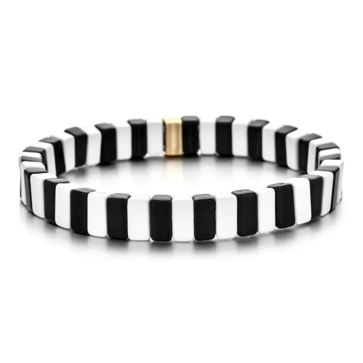 White and Black Tile Bracelet