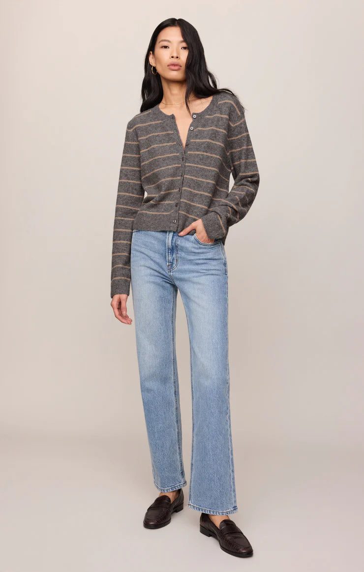 Charcoal Heather Medina Stripe Cardigan