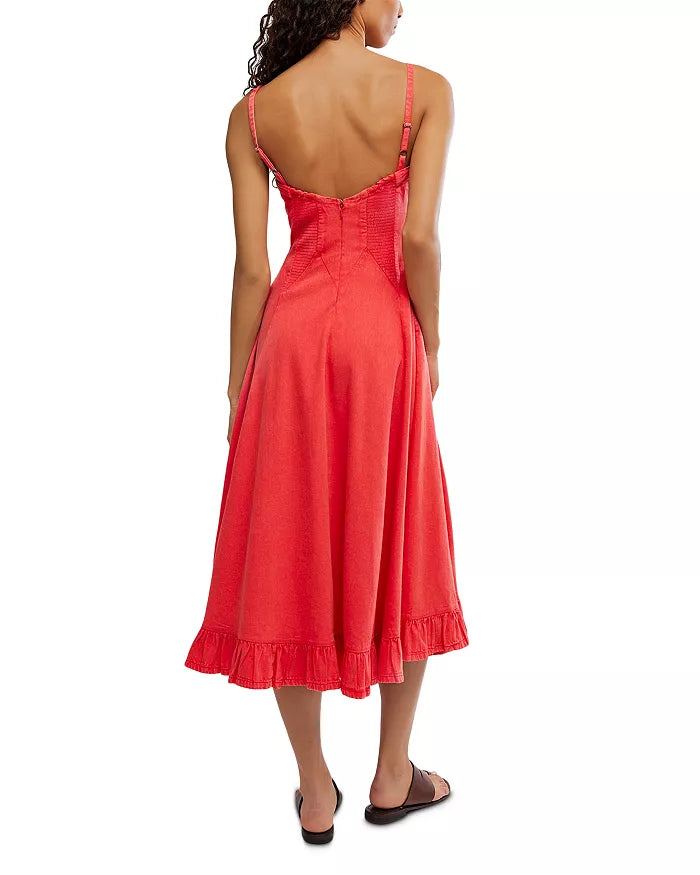 Coral Midi Dress
