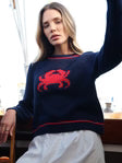Navy And Red Crab Sweater