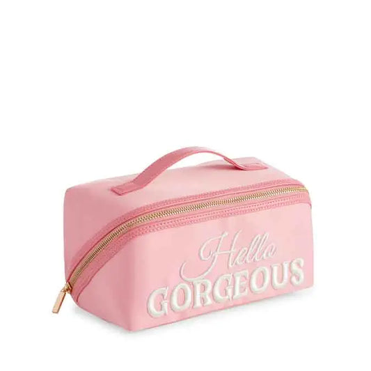"Hello Gorgeous" Cosmetic Zip Pouch, Blush