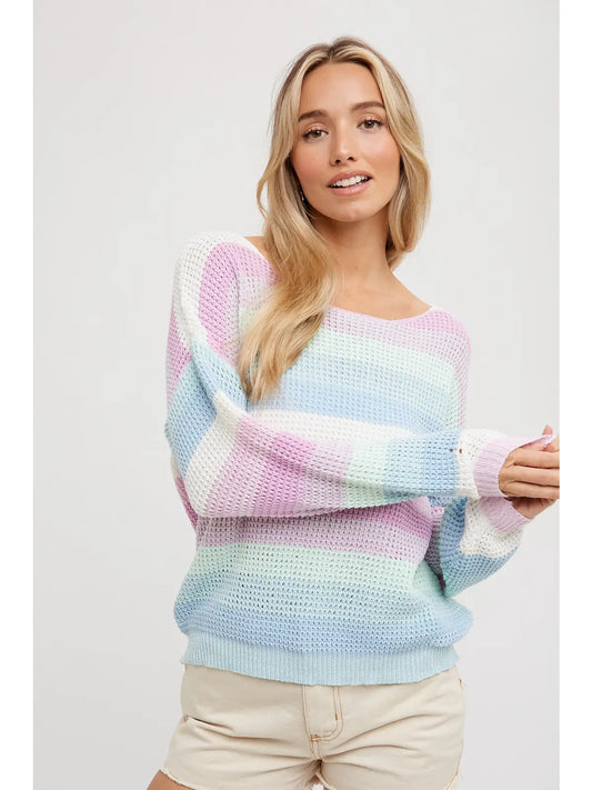 Color Block Knit Pastel Sweater