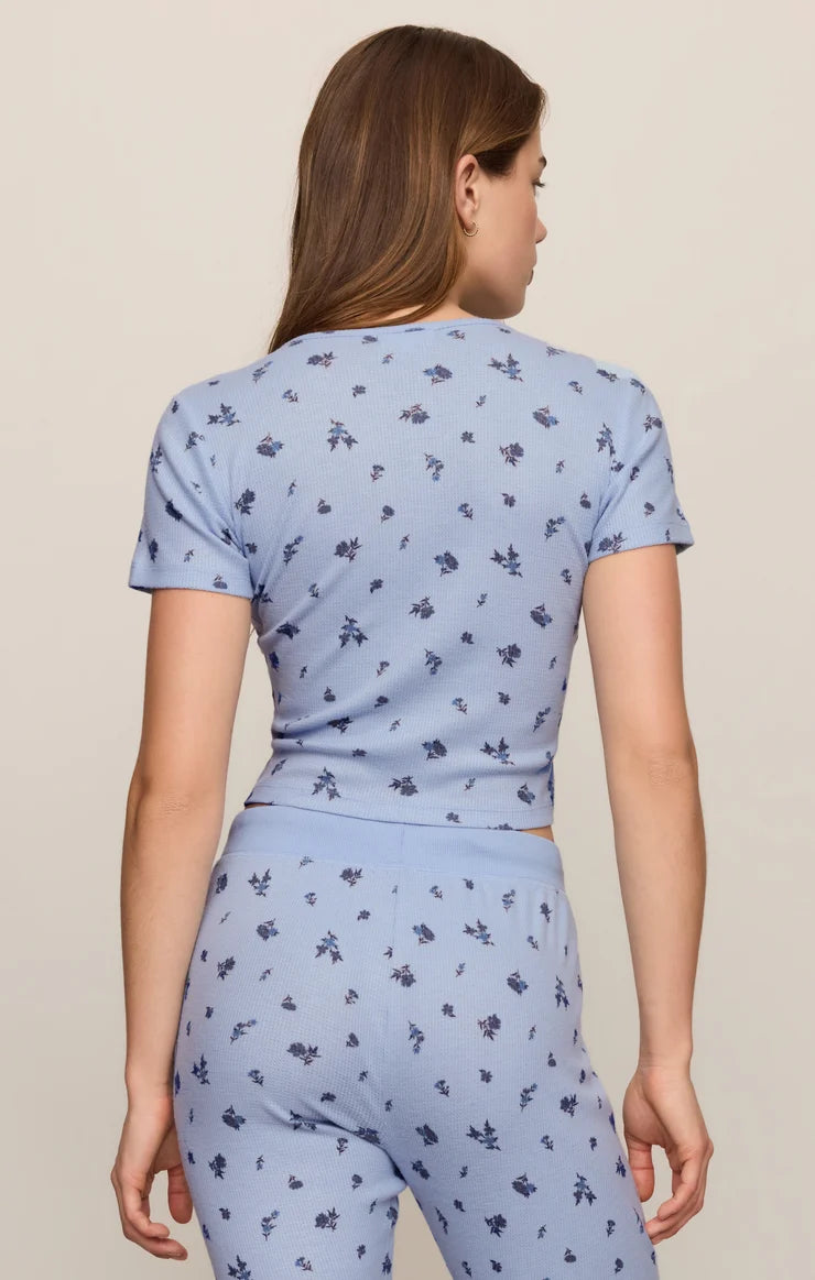 Crystal Blue Thermal Ditsy Tee