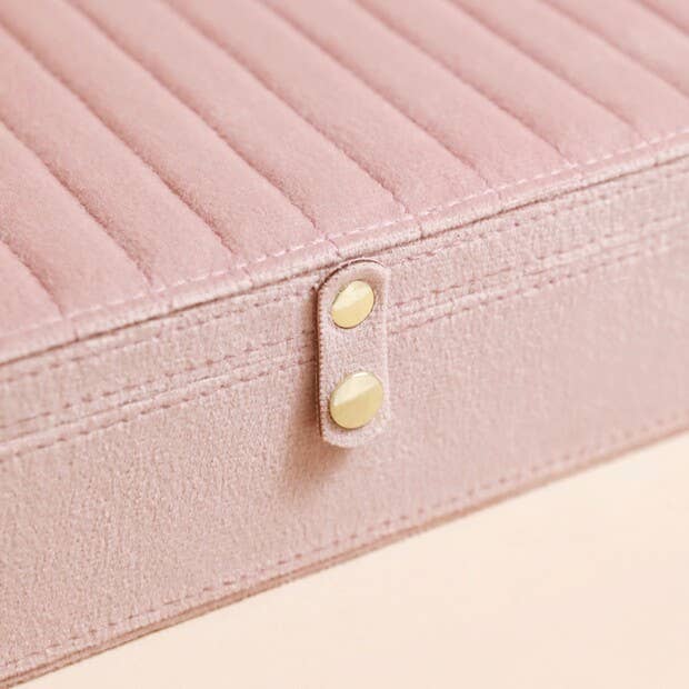 Pink Quilted Velvet Large Jewelrey Box