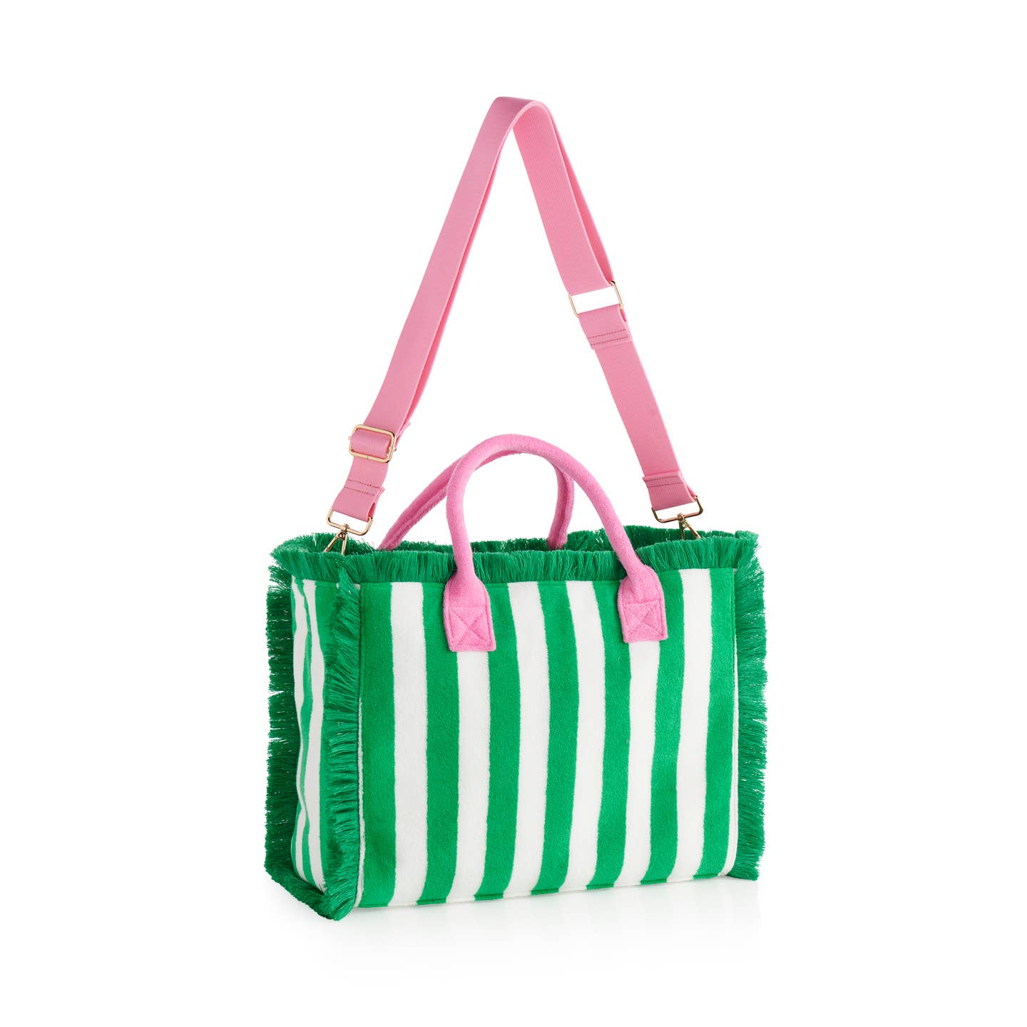Green Cabana Stripe Tote