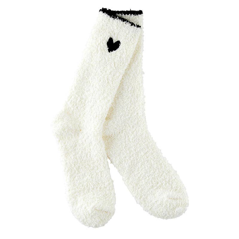 Cozy Black Heart Socks