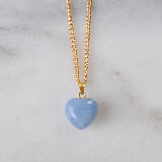 Aquamarine Gemstone Heart Necklace