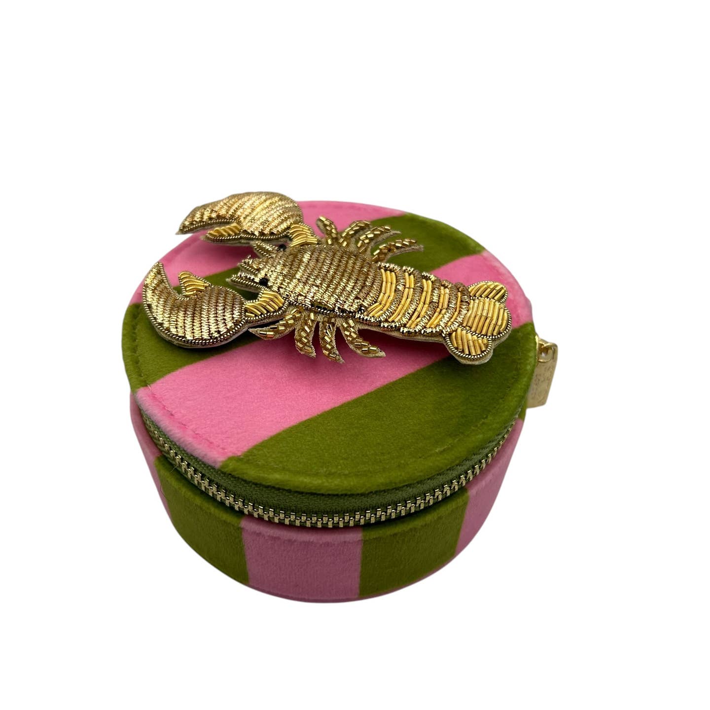 Jewelry Travel Pot in Chartreuse Stripe - Lobster