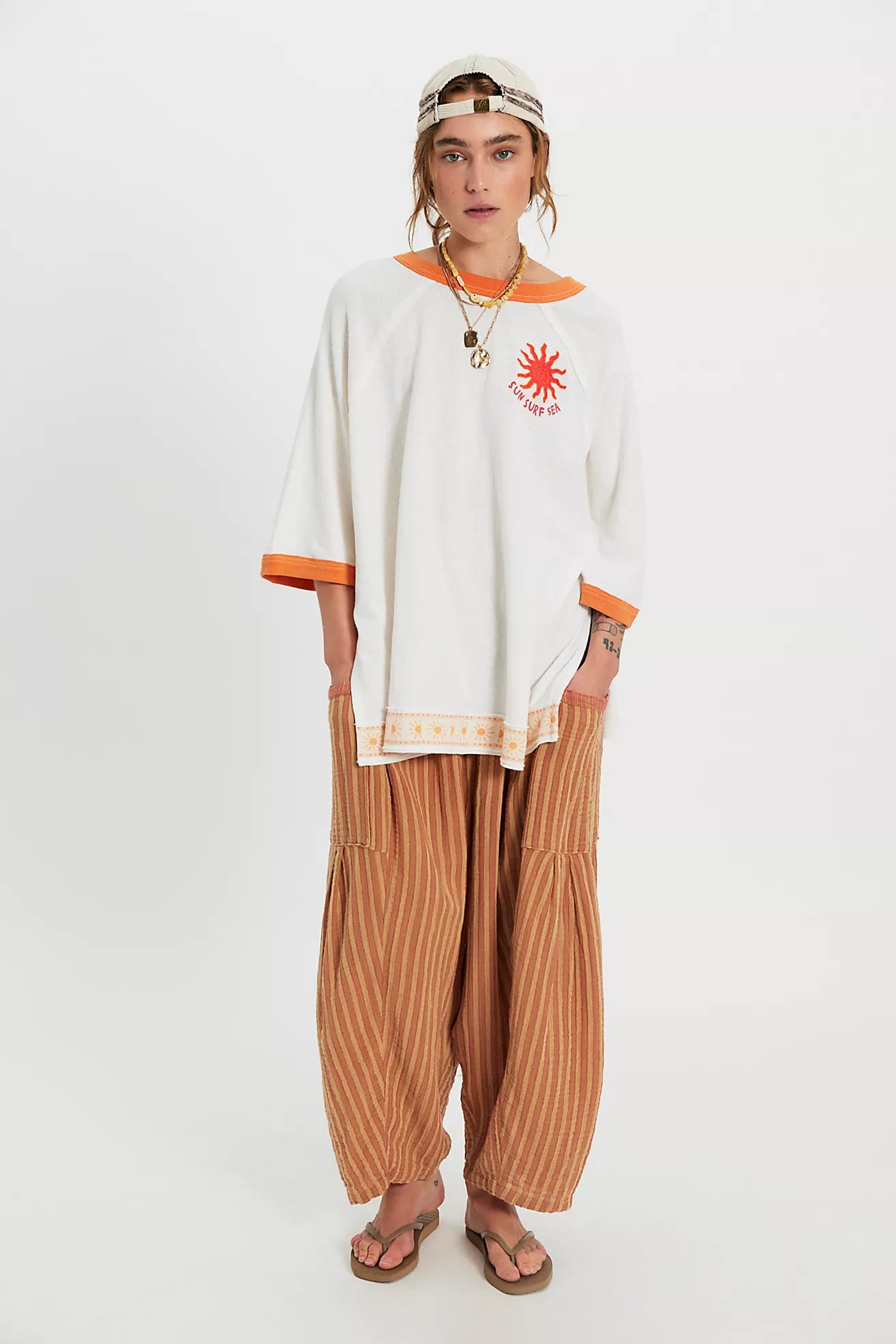 Guilia Ringer Embroidered Tee - Summer Cream Combo