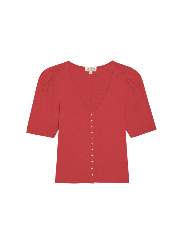 Jen Red Button Up Blouse
