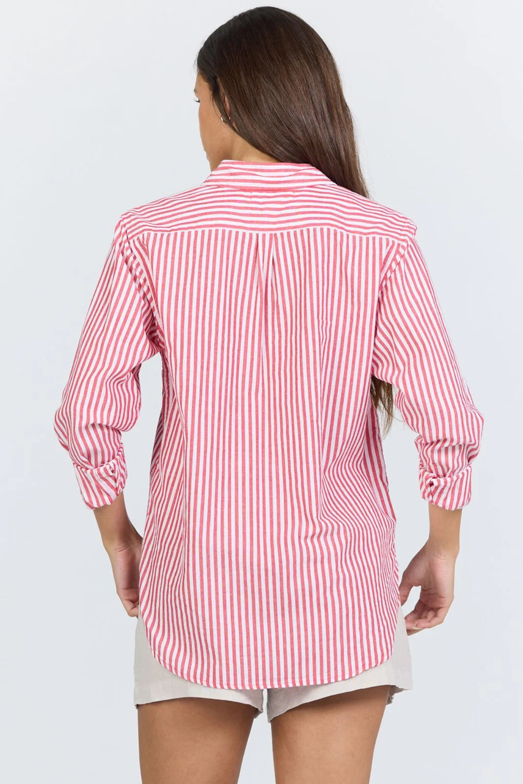 Lolita Button Down - Salsa Stripe