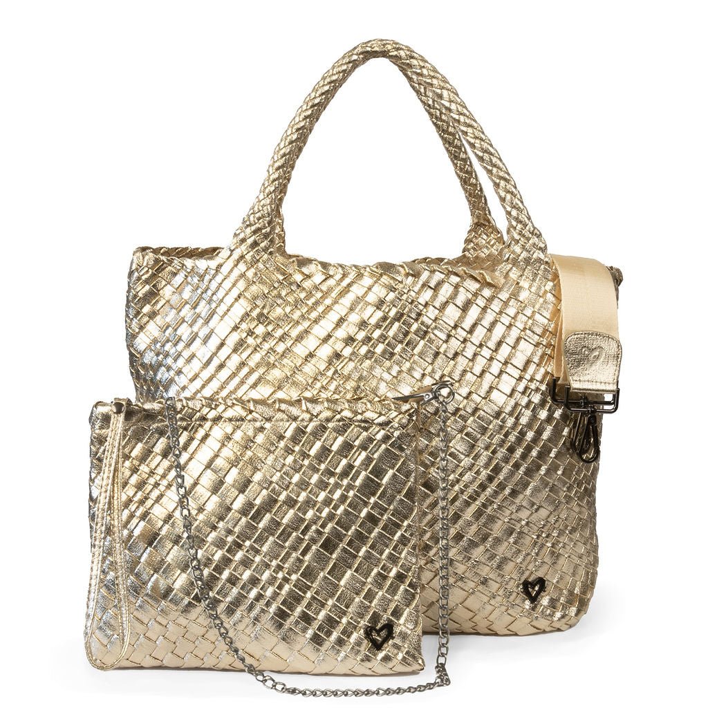 Gold London Large Woven Tote