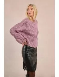 Mauve Knitted Cardigan