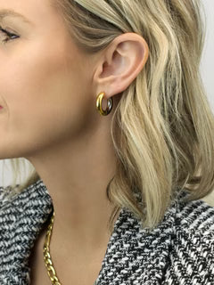 Mixed Metal Hoop Earring