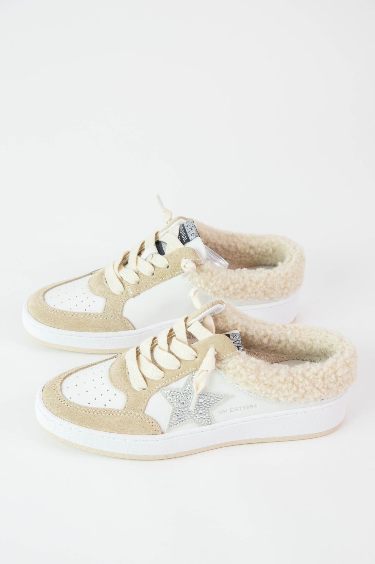 RHINESTONE BALLER STAR FUR SLIDE ON SNEAKER