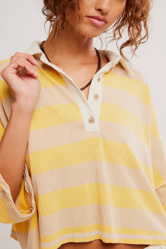 Auggie Tee -Oat Latte / Yellow