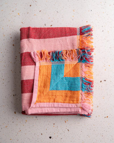 Cabana Stripe Turkish Towel - Red & Pink