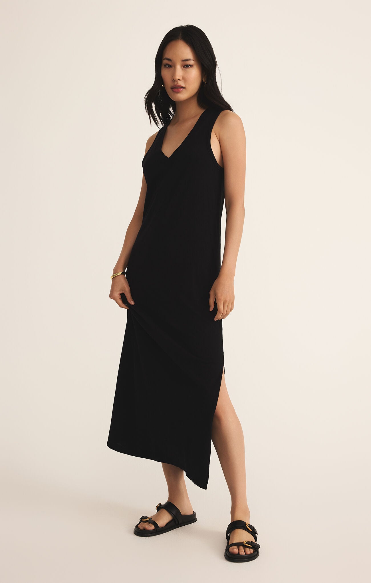 BLACK PALISADES MIDI DRESS