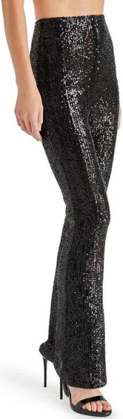 CITRINE SEQUIN BLACK PANT