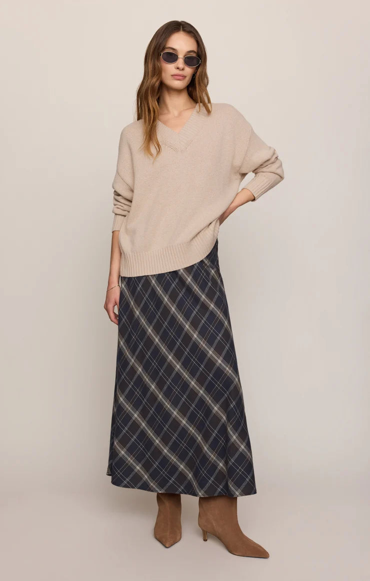Navy Crestview Plaid Skirt