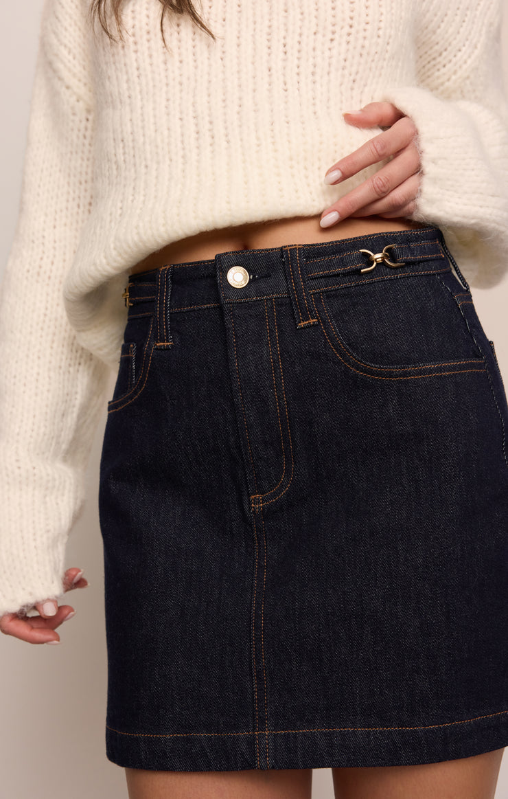 Midnight Socialite Denim Mini Skirt