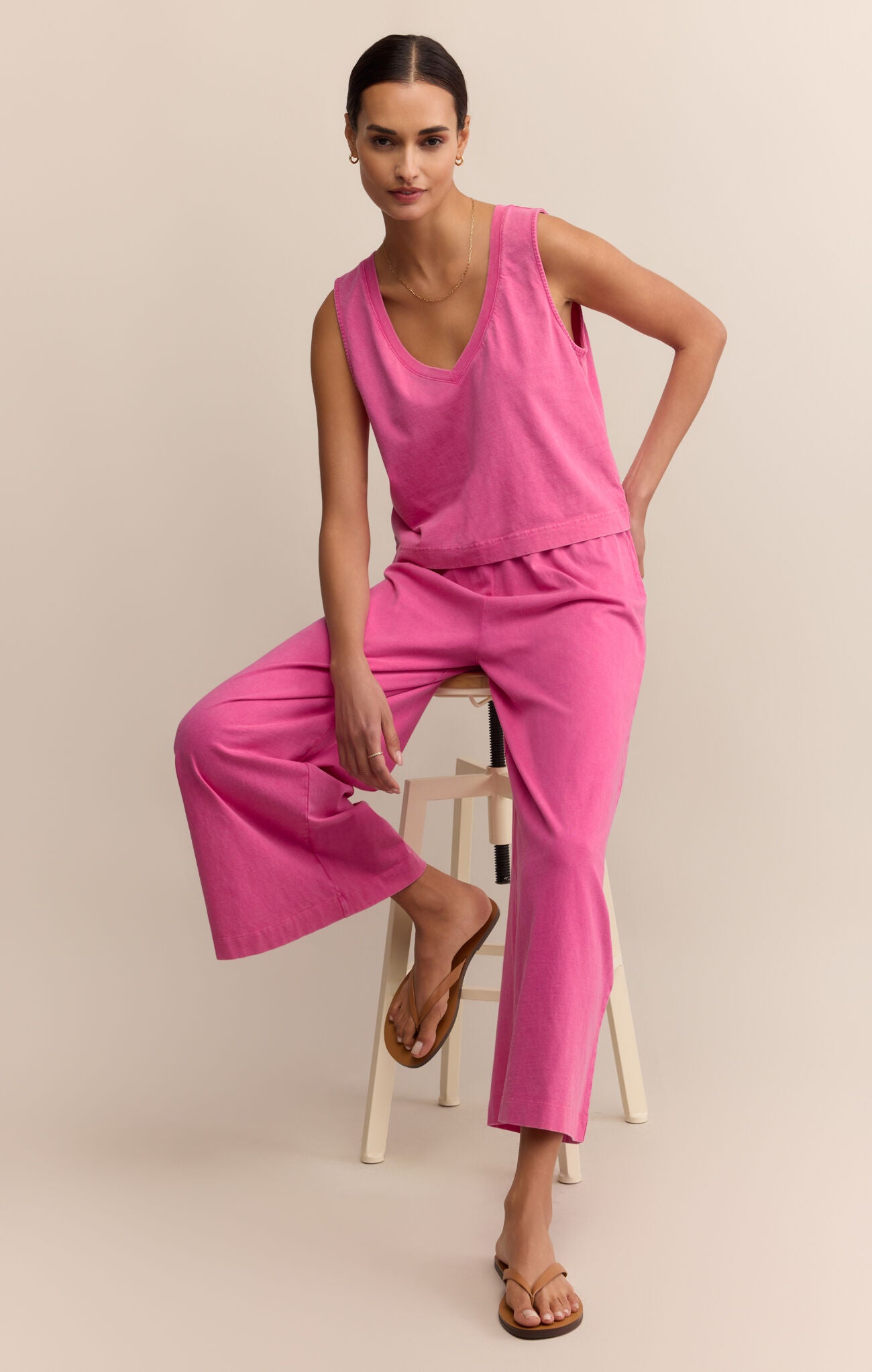 Pink Scout Jersey Flare Pant