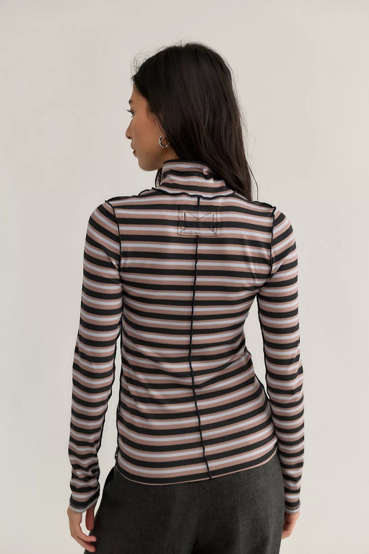 Black Stripe Turtle Neck
