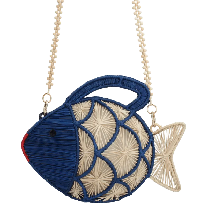 Navy Fish Handbag