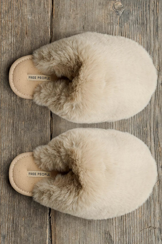 Taupe Snowball Slippers