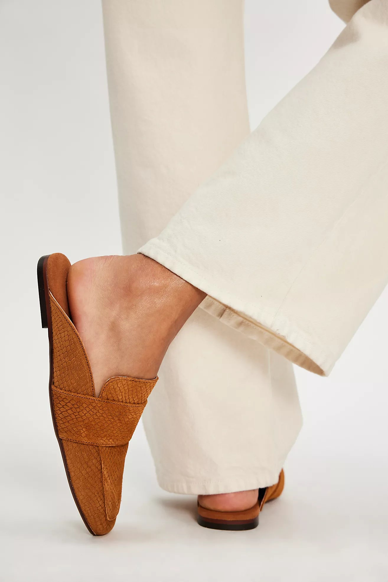 Tan Suede At Ease Embossed Loafers