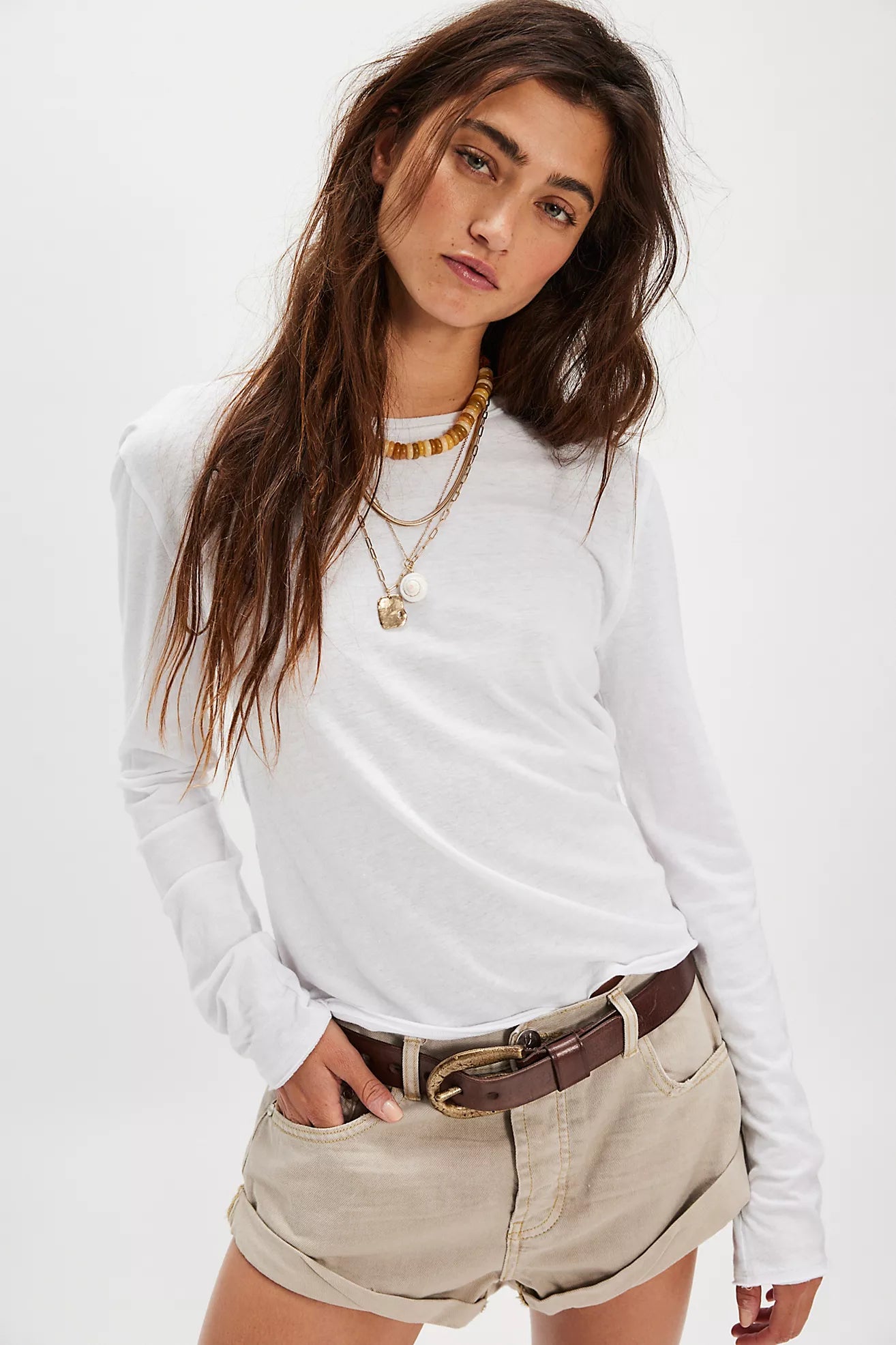 White Nova Tee Shirt Long Sleeve