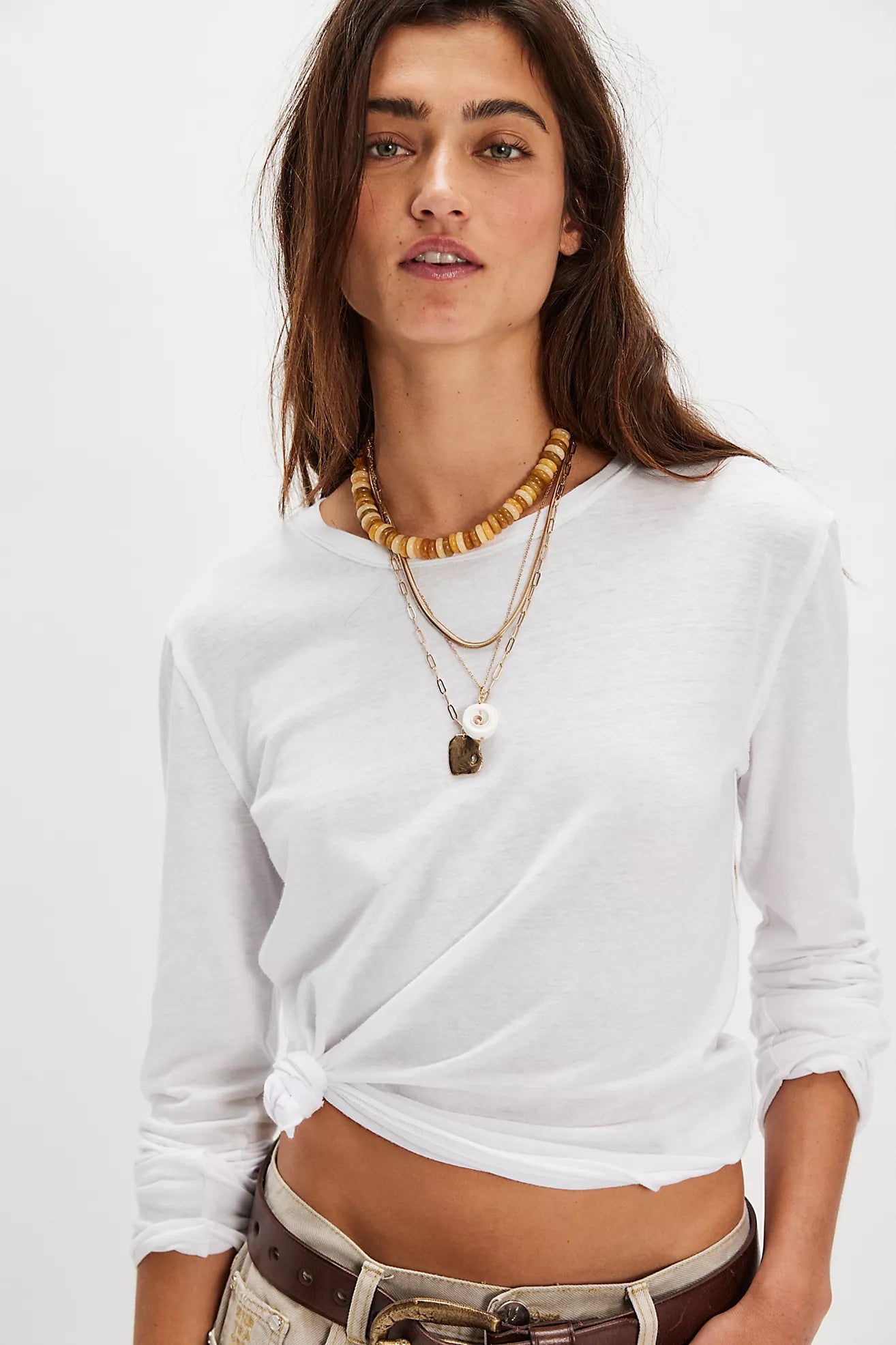 White Nova Tee Shirt Long Sleeve