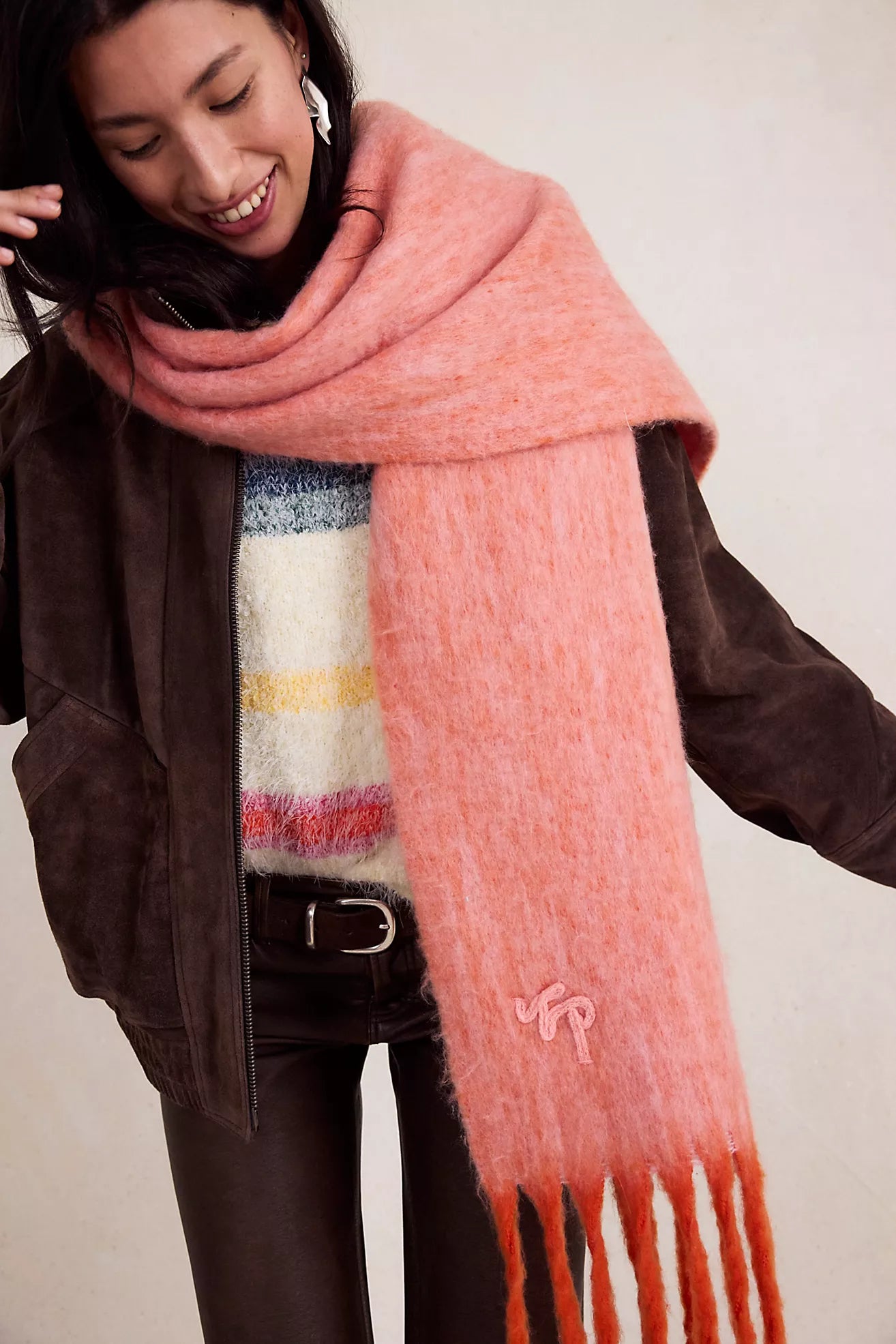 Pink Winter Chill Blanket Scarf
