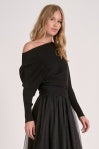 Black Off Shoulder Sweater