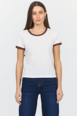 Brown White Unity Ringer Tee