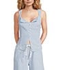 Pinstripe Denim Vest