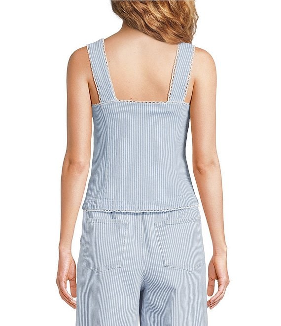 Pinstripe Denim Vest