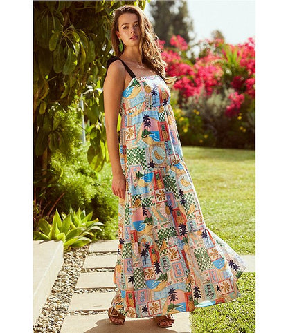 Printed Tiered Maxi Dress