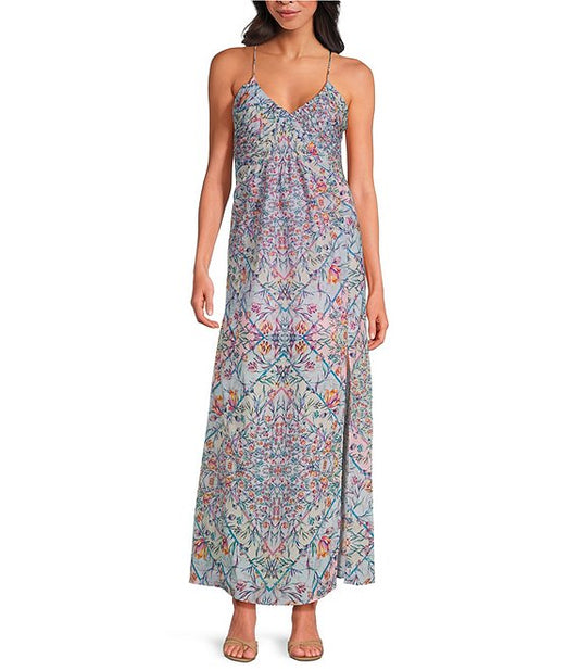 Brianna Floral Sleeveless Cotton Maxi Dress