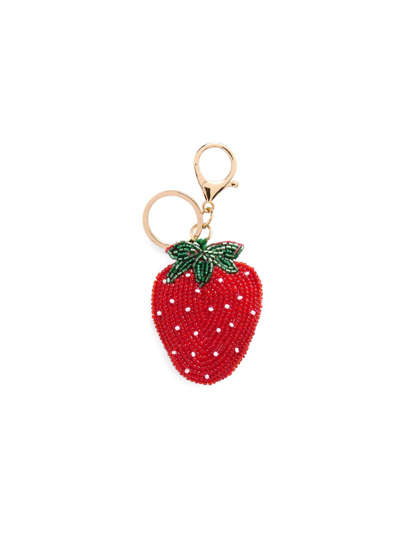 STRAWBERRY BEADED BAG CHARM/KEY