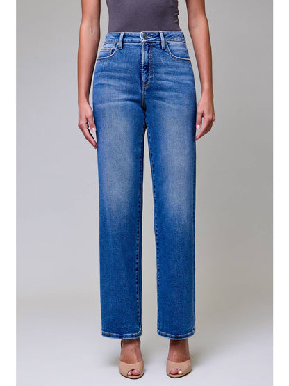 Medium Wash High Rise Classic Straight