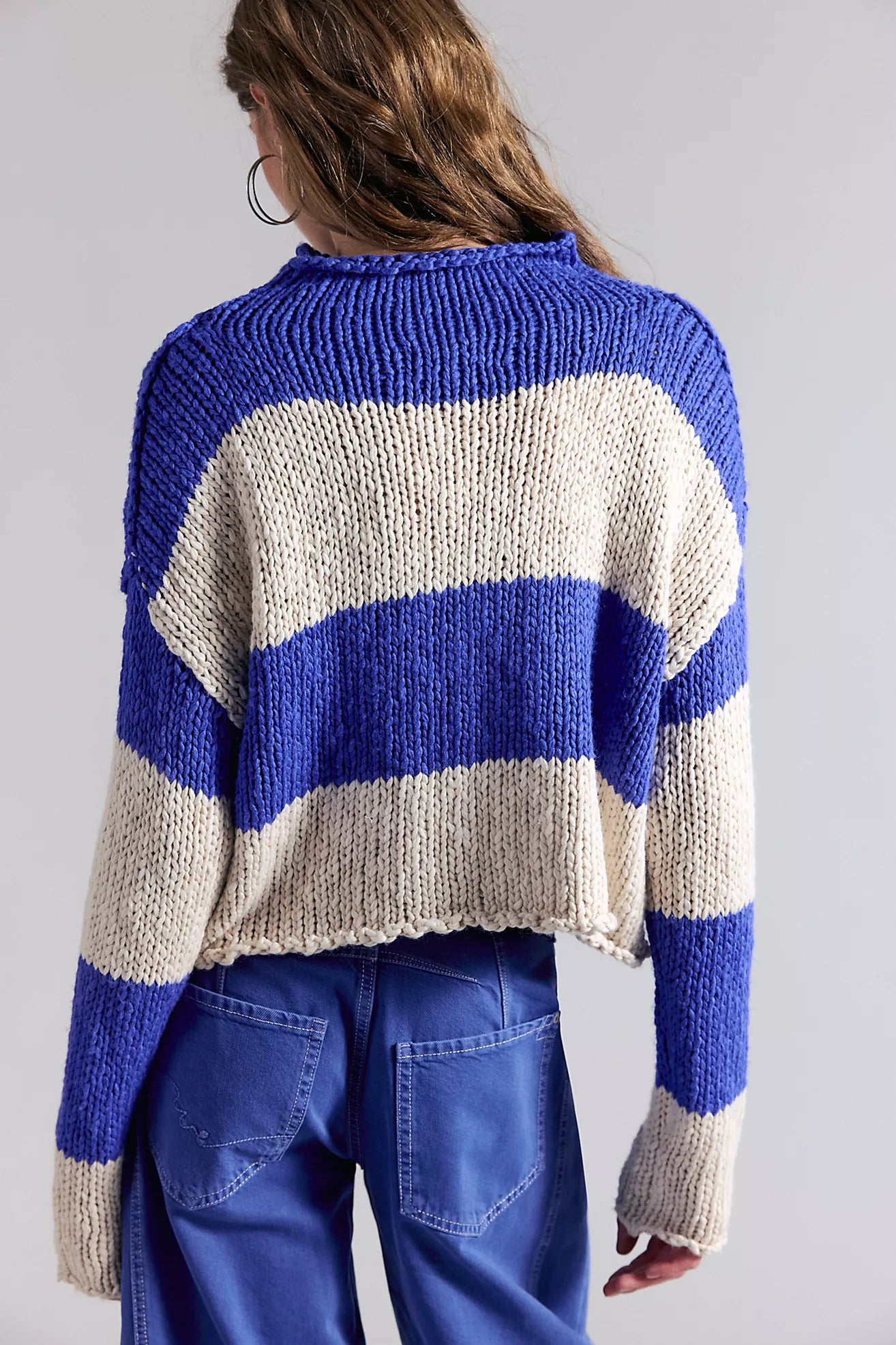 Cobalt Blue Rugby Stripe Sweater
