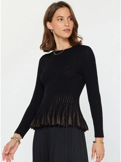 Shimmer Fitted Ribbed Sweater