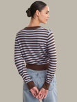 Chocolate and Blue Striped Cardigan