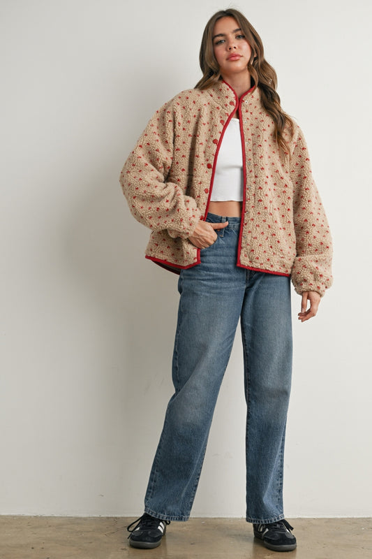 High Pile Fleece Puffer Jacket