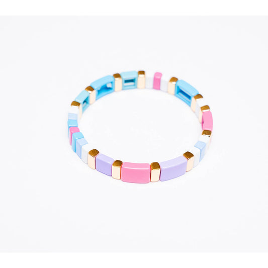 Pastel Blue and Lavender Tile Bracelet