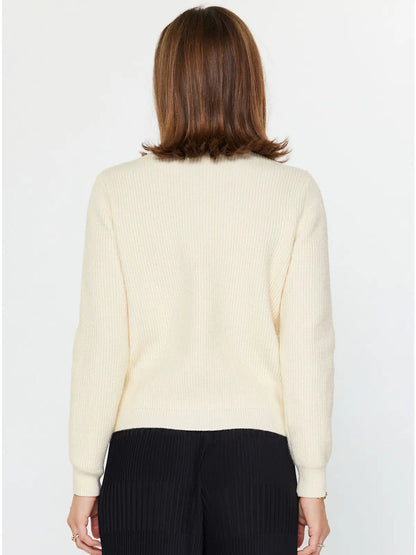 Crystal Beaded Detail Cardigan - Ivory