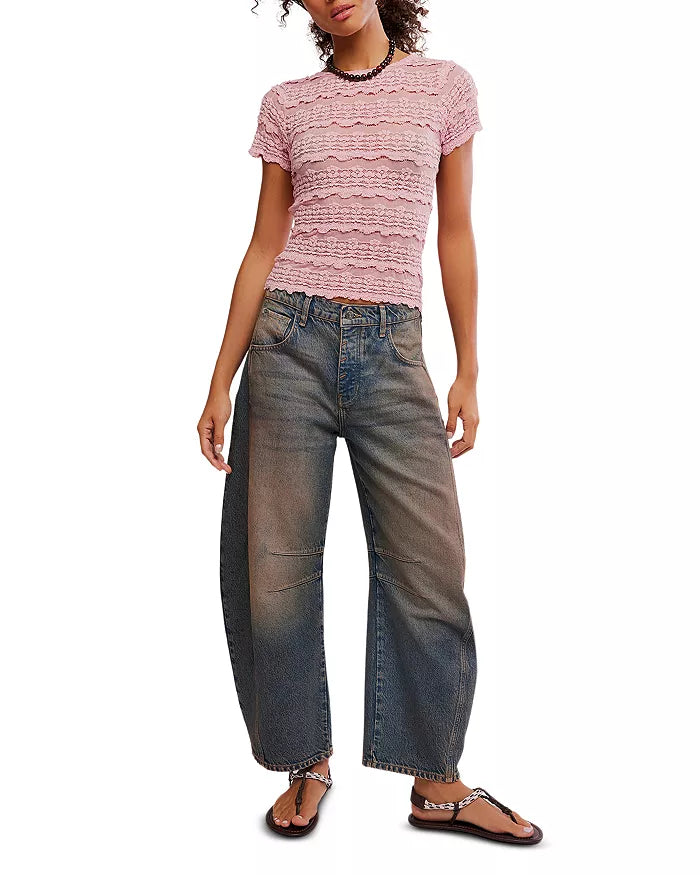 Pink Angelina Lace Tee