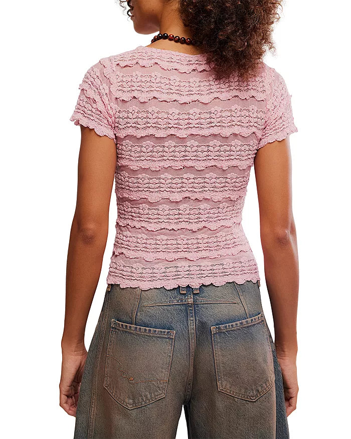 Pink Angelina Lace Tee