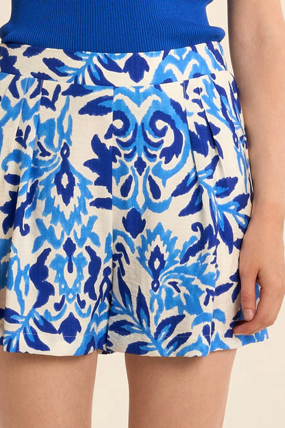 Blue Printed Woven Shorts